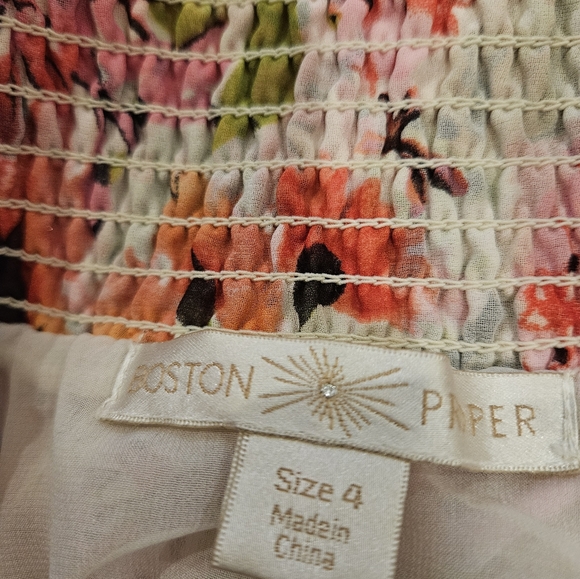 Boston Proper Floral off the Shoulder Top with Tiered Maxi Skirt - Picture 12 of 16